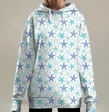 Морские звезды, Hoodie Long Oversize 3D