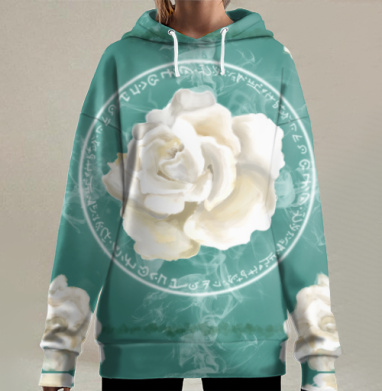 Мраморная Роза Магический Круг Тайна красоты, Hoodie Long Oversize 3D