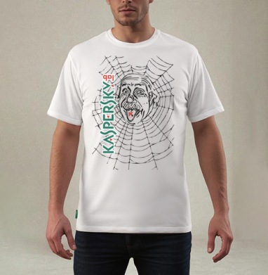 Портрет Эйнштейна в паутине Kaspersky Lab, Футболка мужская REGULAR белая