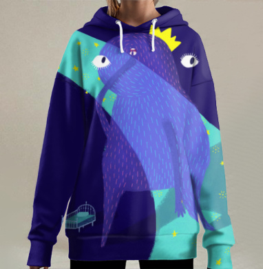 Не заглядывай под кровать, Hoodie Long Oversize 3D