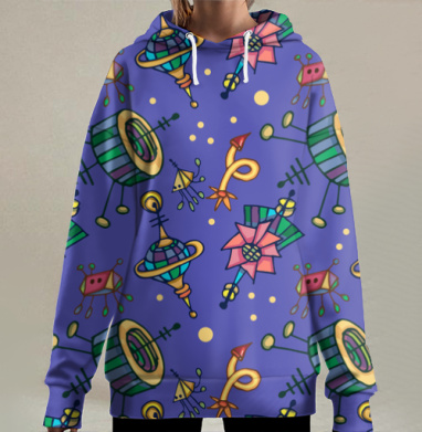 Неземной полет, Hoodie Long Oversize 3D