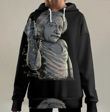 Интеллектуальный гений математических формул руки, Hoodie Long Oversize 3D