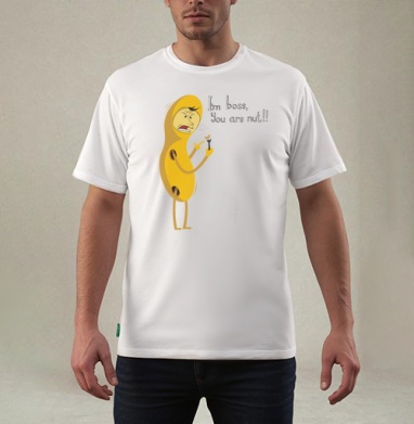 Angry Peanut Boss in Office / Сердитый Арахис Босс You are nut, Футболка мужская REGULAR белая