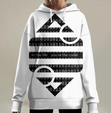 Свобода программиста в цифровом мире кодер ты, Hoodie Long Oversize 3D
