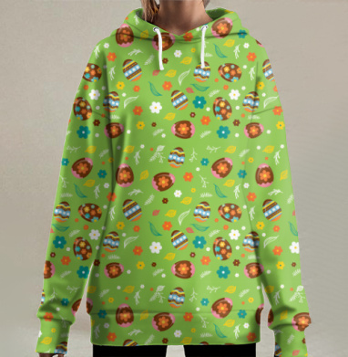 Пасхальный паттерн, Hoodie Long Oversize 3D