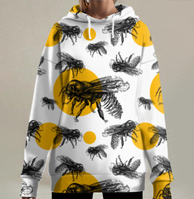 Пчела, Hoodie Long Oversize 3D