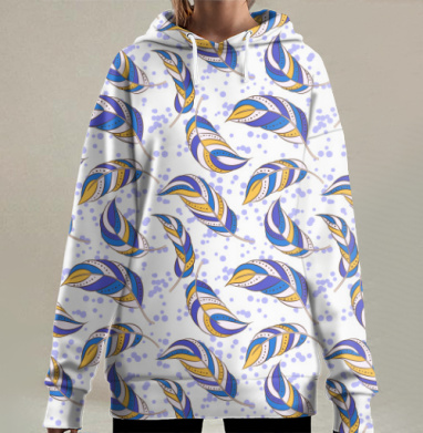 Перышки, Hoodie Long Oversize 3D