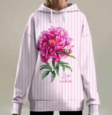Пион и любовь, Hoodie Long Oversize 3D