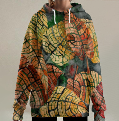 Прошлогодние листья, Hoodie Long Oversize 3D