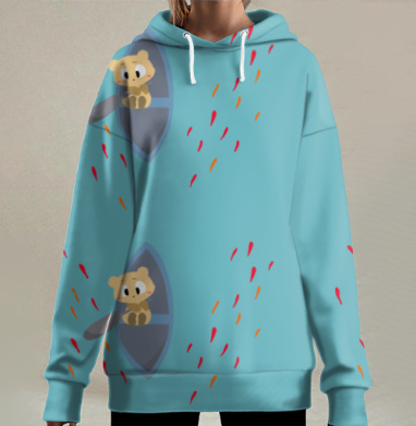 Путешествие мишки, Hoodie Long Oversize 3D