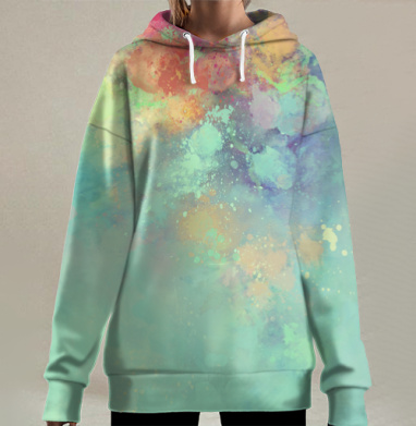 Разноцветная, Hoodie Long Oversize 3D