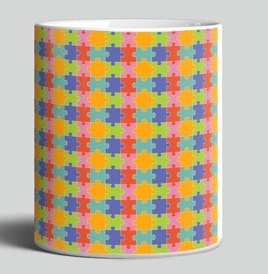 Бесконечная яркая мозаика из элементов Puzzle Pattern Узор пазлов - Магазин футболок AnnArtshock - Дизайнерские принты