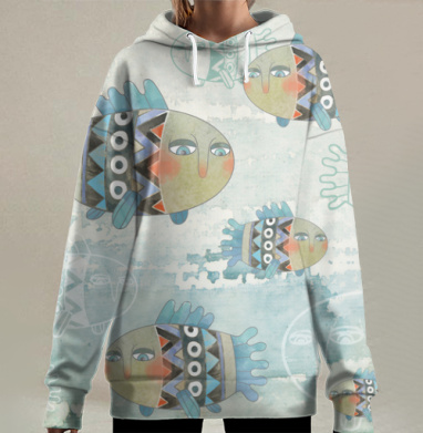 Рыбёшки, Hoodie Long Oversize 3D