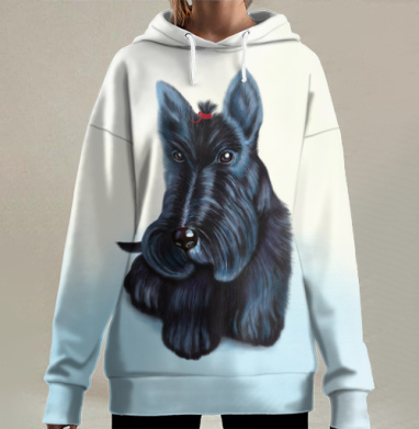 Шотландский терьер, Hoodie Long Oversize 3D