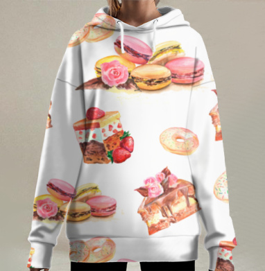 Сладкий десерт, Hoodie Long Oversize 3D