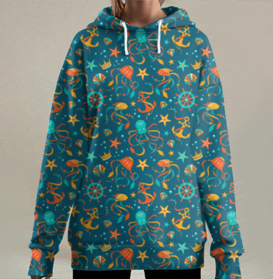 Сокровища океана, Hoodie Long Oversize 3D