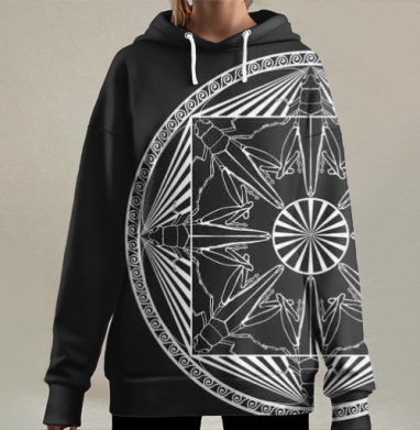 Стрекочущая мандала, Hoodie Long Oversize 3D