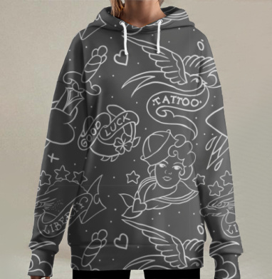 ТАТУШЕЧКИ, Hoodie Long Oversize 3D