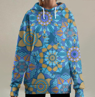 Текстура мандалы, Hoodie Long Oversize 3D