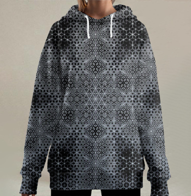 Тёмная мандала, Hoodie Long Oversize 3D