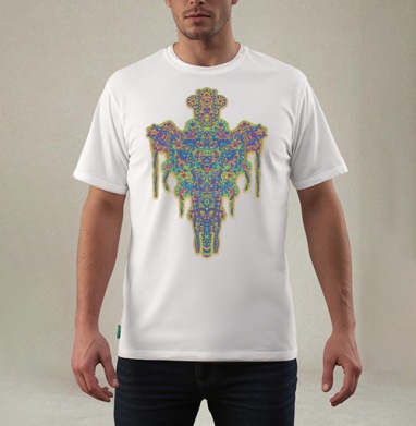 Visionary Totem Unfolding / Визионерский тотем из хаоса сознания, Футболка мужская REGULAR белая