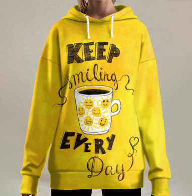 Улыбайся, Hoodie Long Oversize 3D