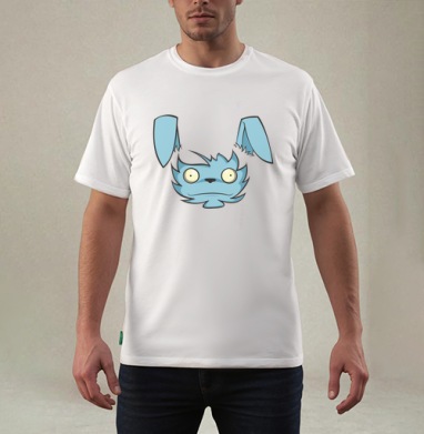 Mad Blue Rabbit – Безумный голубой кролик в дикой мимике зверя - Магазин футболок ToyFish - Дизайнерские принты