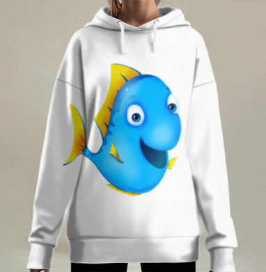 Веселая рыба, Hoodie Long Oversize 3D