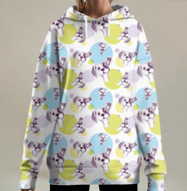 Весёлый пёс, Hoodie Long Oversize 3D