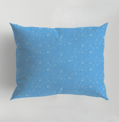 Небесный паттерн с изящными контурами цветов Blue sky patterns, Подушка декоративная 50х70 см