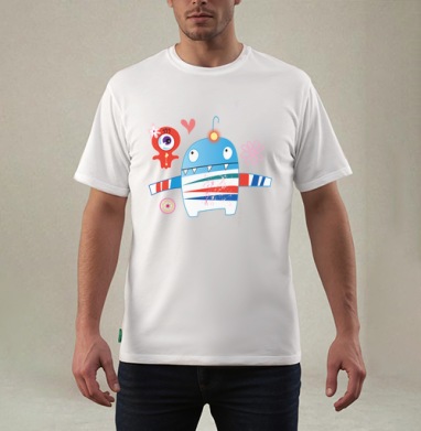 Влюблённые монстрики, Футболка мужская REGULAR белая