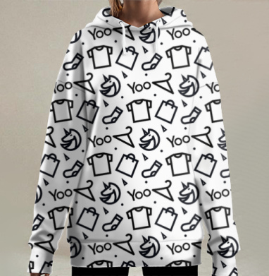 Yoo в сером, Hoodie Long Oversize 3D