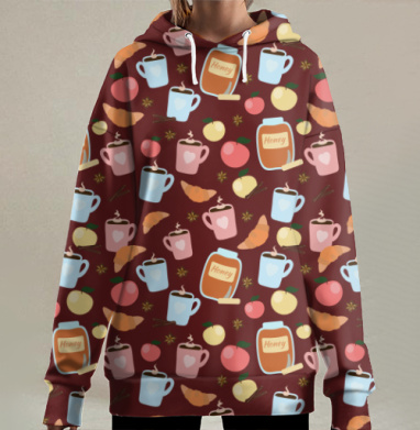 Зимние радости, Hoodie Long Oversize 3D