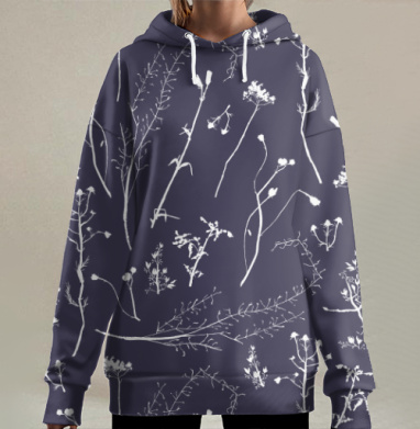 Зимние травы, Hoodie Long Oversize 3D