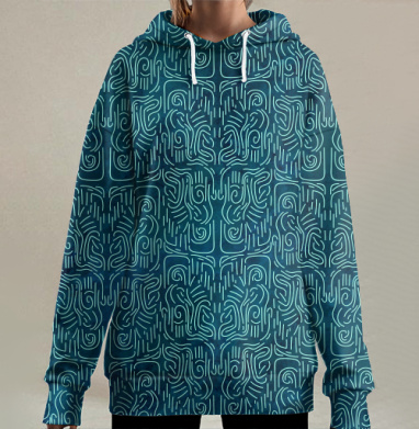Космические линии, Hoodie Long Oversize 3D