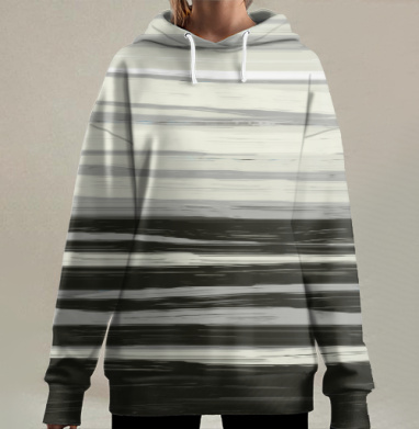 Абстрактная композиция Горизонты Дуализма, Hoodie Long Oversize 3D