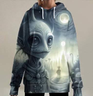 Путь к просветлению — Мистический сюрреализм, Hoodie Long Oversize 3D