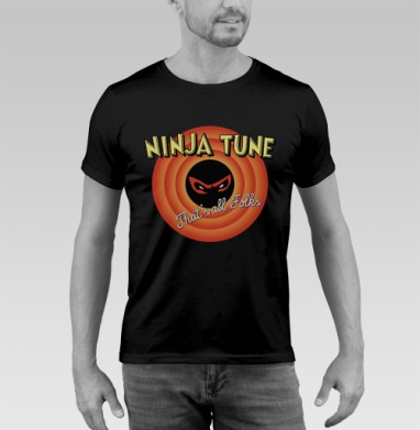 Ретро-логотип Ninja Tune в стиле Looney Tunes - Купить черную мужскую футболку 🖤 в Москве|Мужские черные футболки с принтами в интернет-магазине Мэриджейн, страница 14