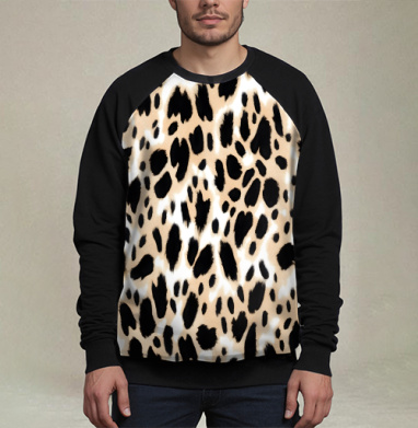 Beige leopard / Стильный леопардовый узор в бежевых тонах для декора интерьера, Свитшот мужской 3D / хлопок
