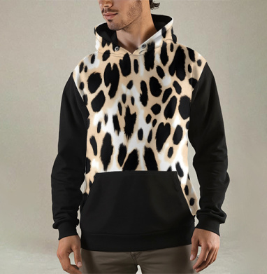 Beige leopard / Стильный леопардовый узор в бежевых тонах для декора интерьера, Толстовка мужская Regular 3D