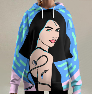 Женщина с каплей жизни Ирония энергетической связи, Hoodie Long Oversize 3D