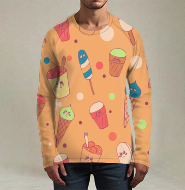Паттерн мороженого в мультяшном стиле kawaii - Магазин футболок jsartvector - Дизайнерские принты
