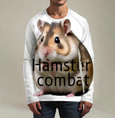 Hamster Combat – Хомяк Комбат персонаж игры милый пушистый грызун, Футболка мужская лонгслив 3Д