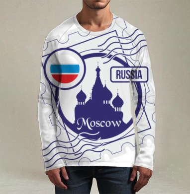 Москва и Россия, Футболка мужская лонгслив 3Д