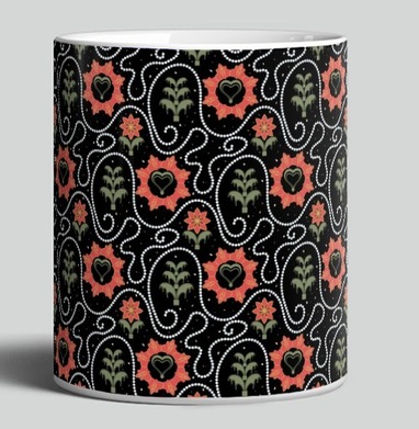 Этнический узор с сердцами и растениями / Ethnic Pattern Style - Магазин футболок mastoidishka - Дизайнерские принты