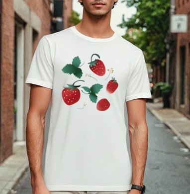 Fresh Red Sweet Berries Strawberry Garden – Садовая клубника, Футболка мужская Base белая
