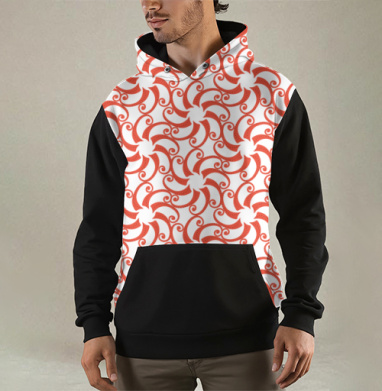 Dynamic Rotating Coral Swirls Patterns Вращающиеся коралловые завитки узоры, Толстовка мужская Regular 3D