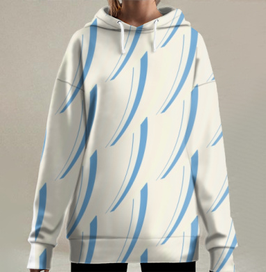 Голубые абстрактные линии подчеркнут ваш стиль для декора интерьера, Hoodie Long Oversize 3D