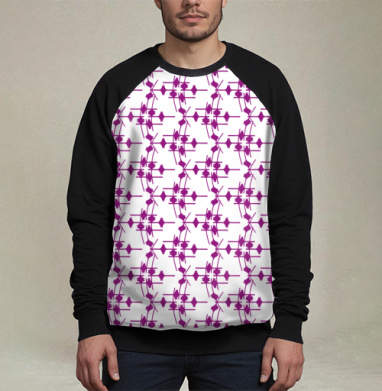 Геометрический узор фуксия на сером Abstract Fuchsia Grey Pattern, Свитшот мужской 3D / хлопок