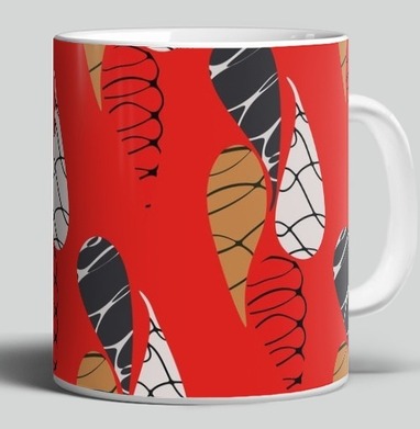 Абстрактный графический узор лепестки / Abstract pattern red drops - Магазин футболок mastoidishka - Дизайнерские принты